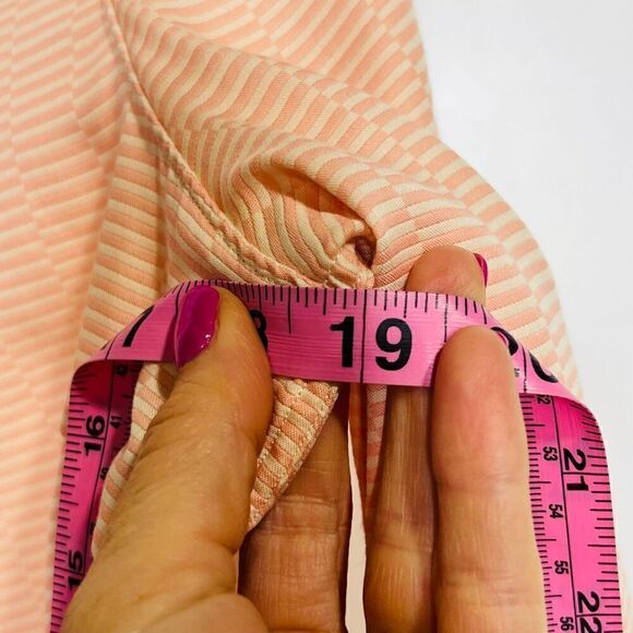 J. McLaughlin Orange White 3/4 length Button Collared Shirt - Picture 10 of 10